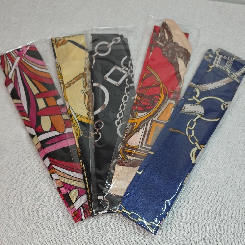 Bundle of 5 Bag Scarves